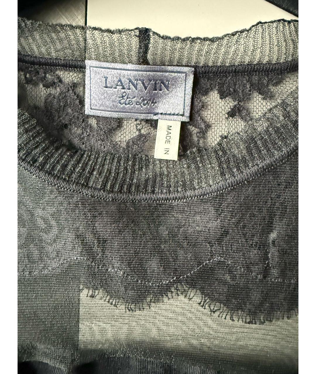 LANVIN Черное кружевное коктейльное платье, фото 2
