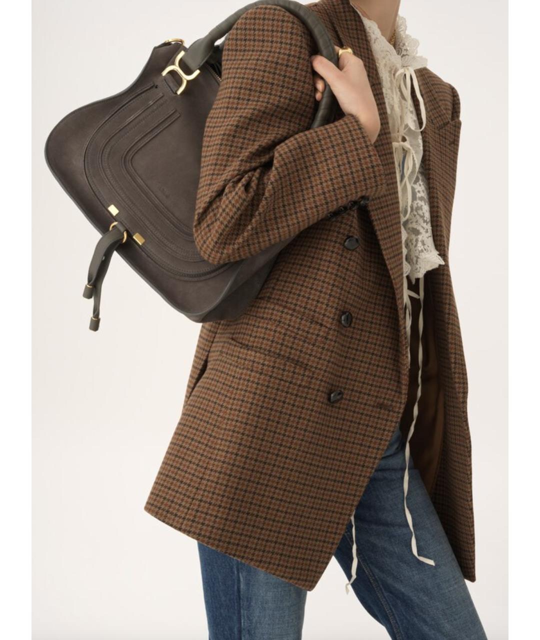 CHLOE Серая замшевая сумка тоут, фото 2