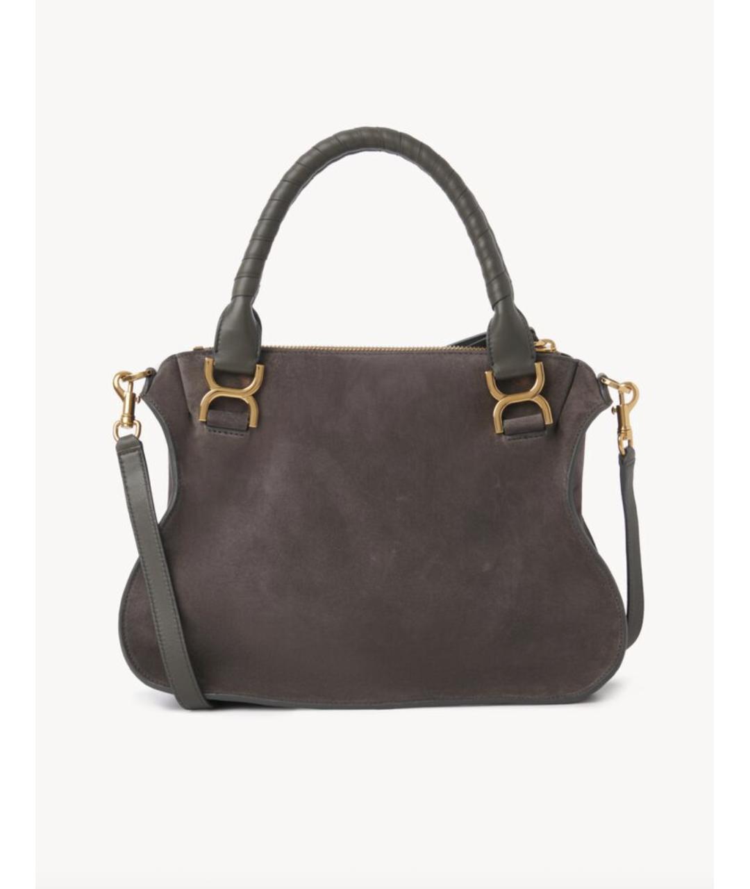 CHLOE Серая замшевая сумка тоут, фото 5