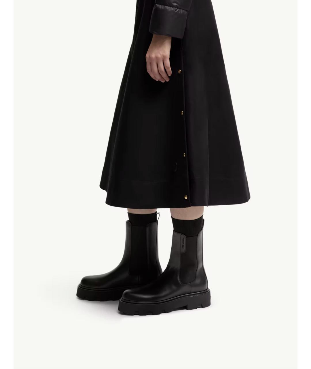 MONCLER Черные кожаные ботинки, фото 2