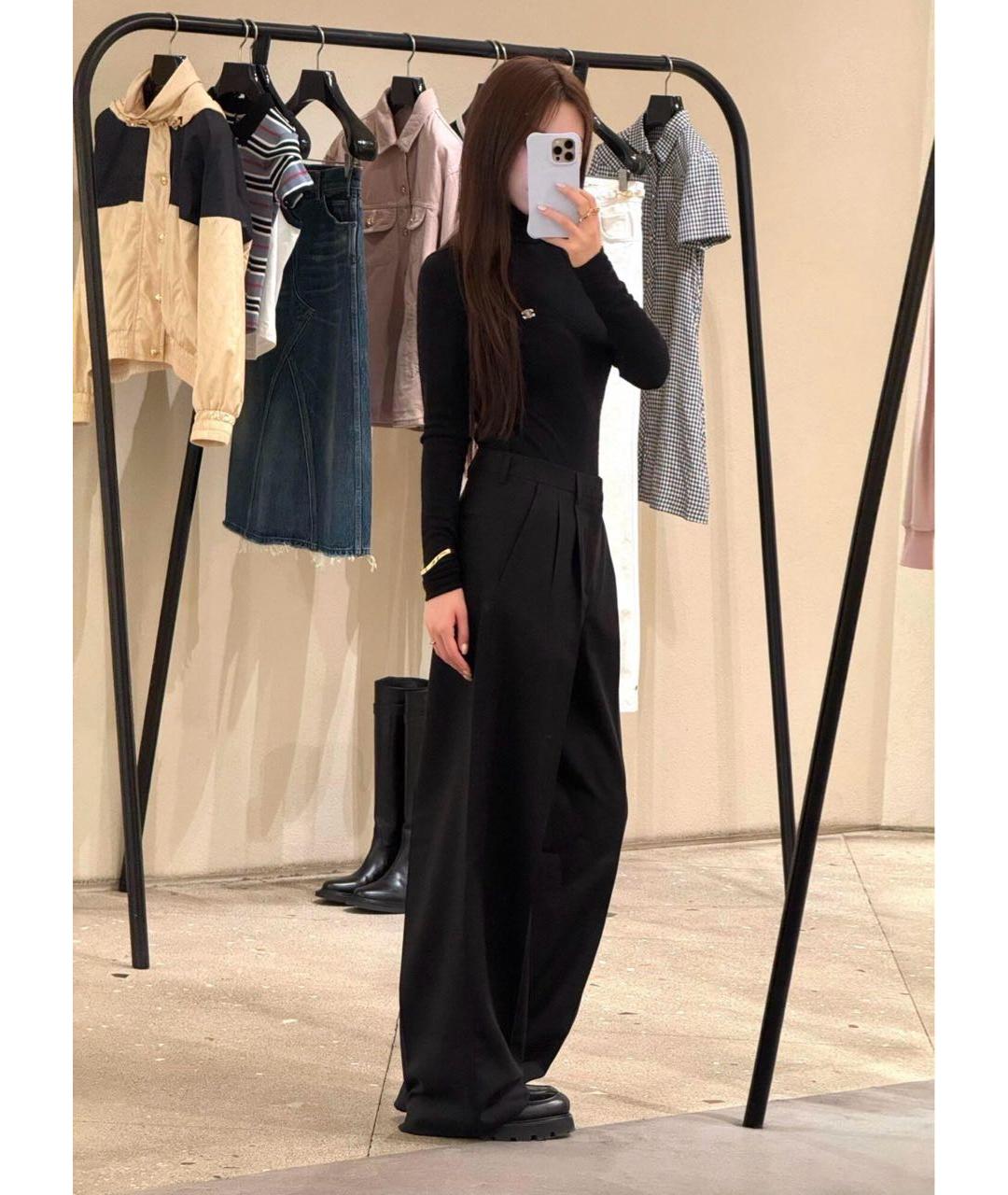 CELINE Черная кашемировая водолазка, фото 4