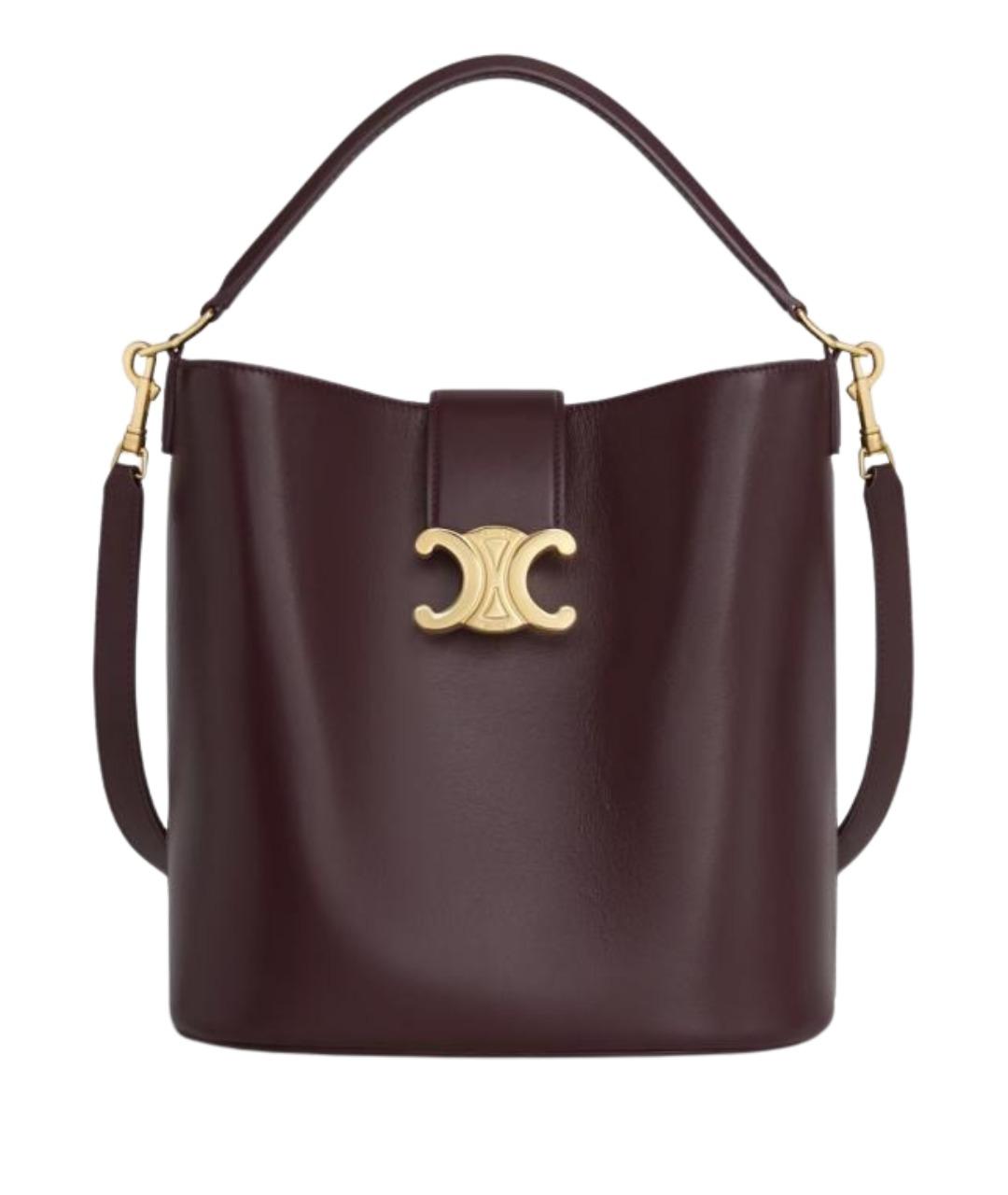 CELINE Бордовая кожаная сумка тоут, фото 1