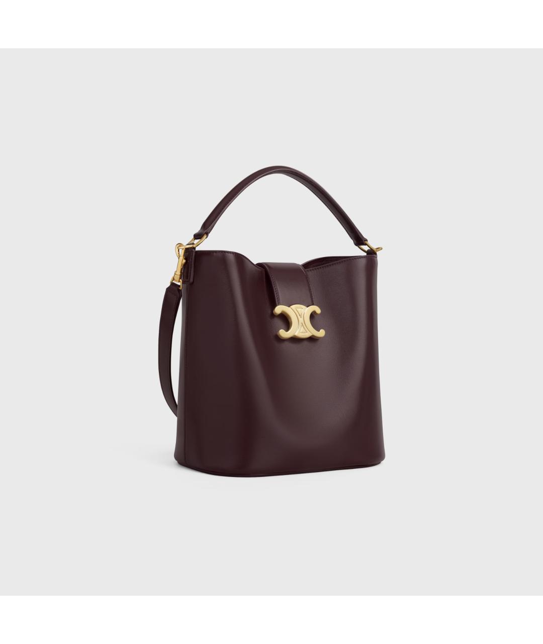 CELINE Бордовая кожаная сумка тоут, фото 2