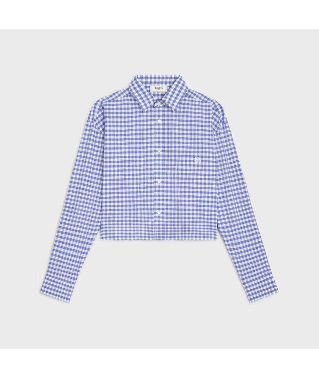 CELINE Голубая хлопковая рубашка, фото 3