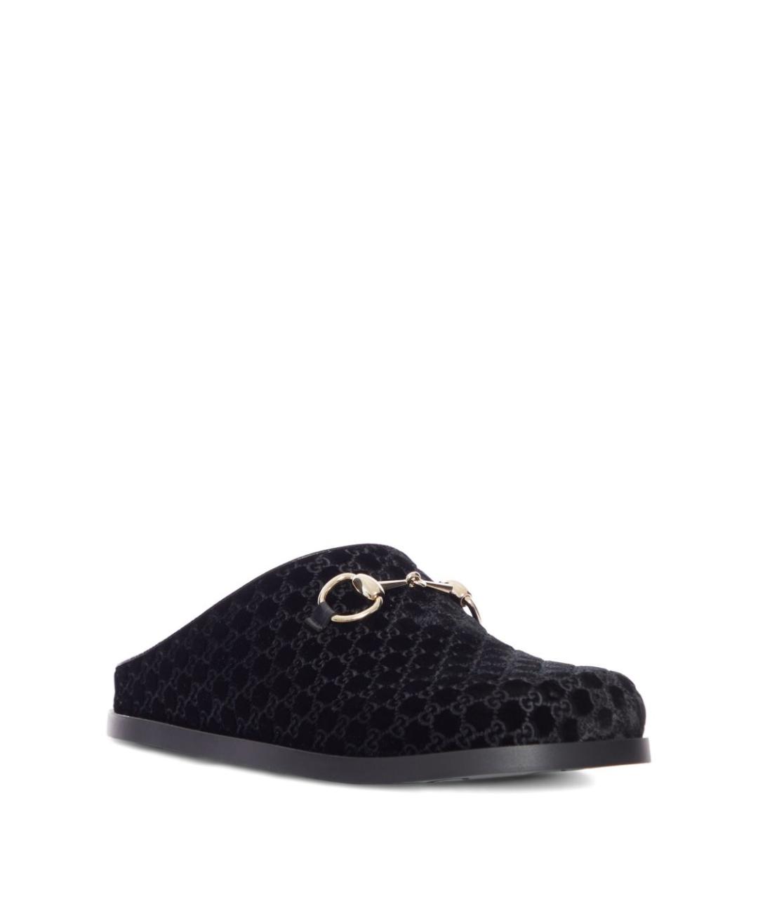 GUCCI Черные бархатные сабо, фото 2
