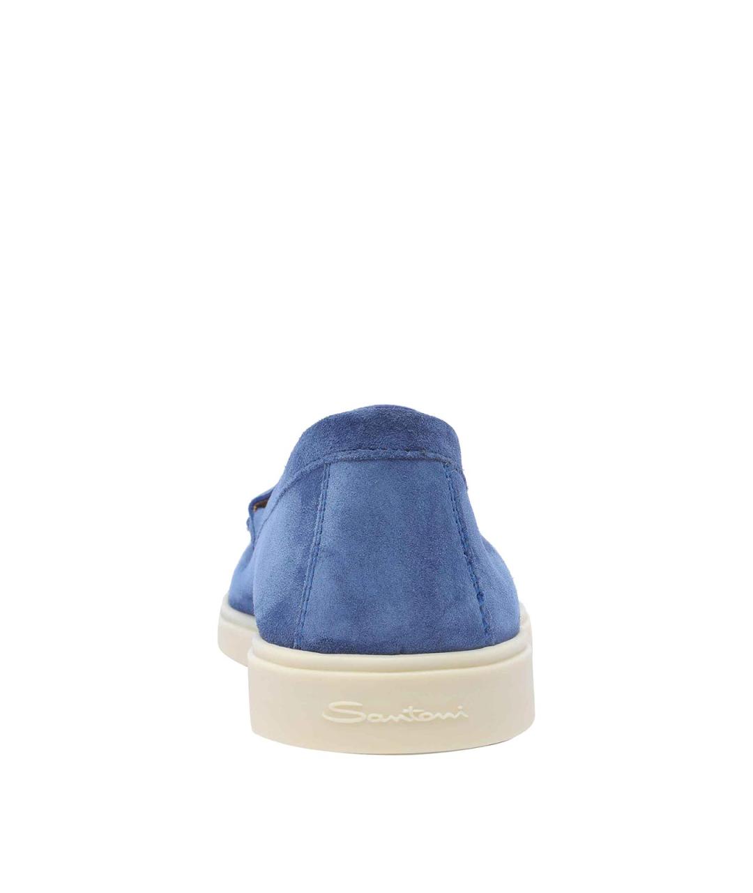 SANTONI Синие замшевые лоферы, фото 4