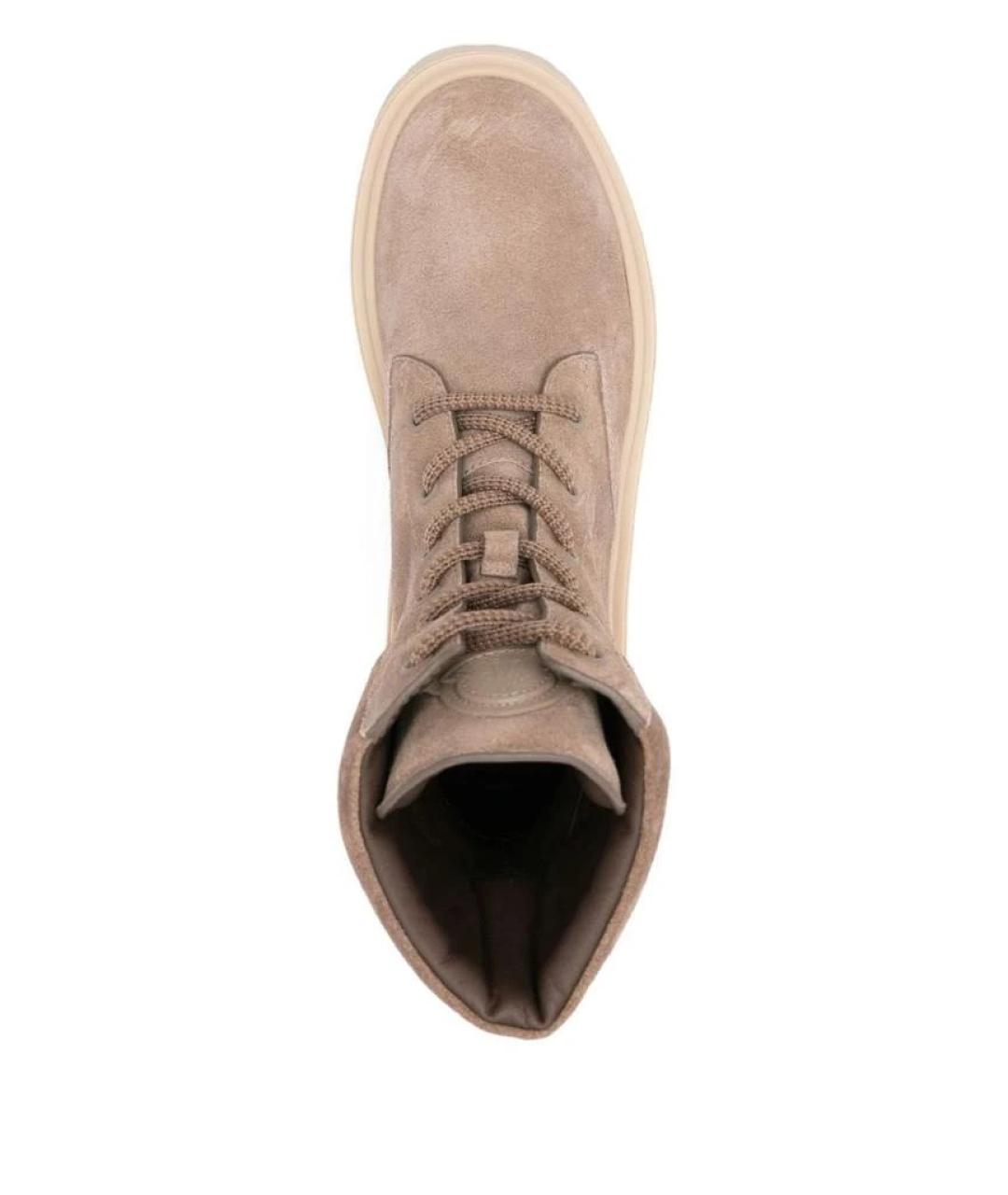 MONCLER Бежевые замшевые ботинки, фото 4