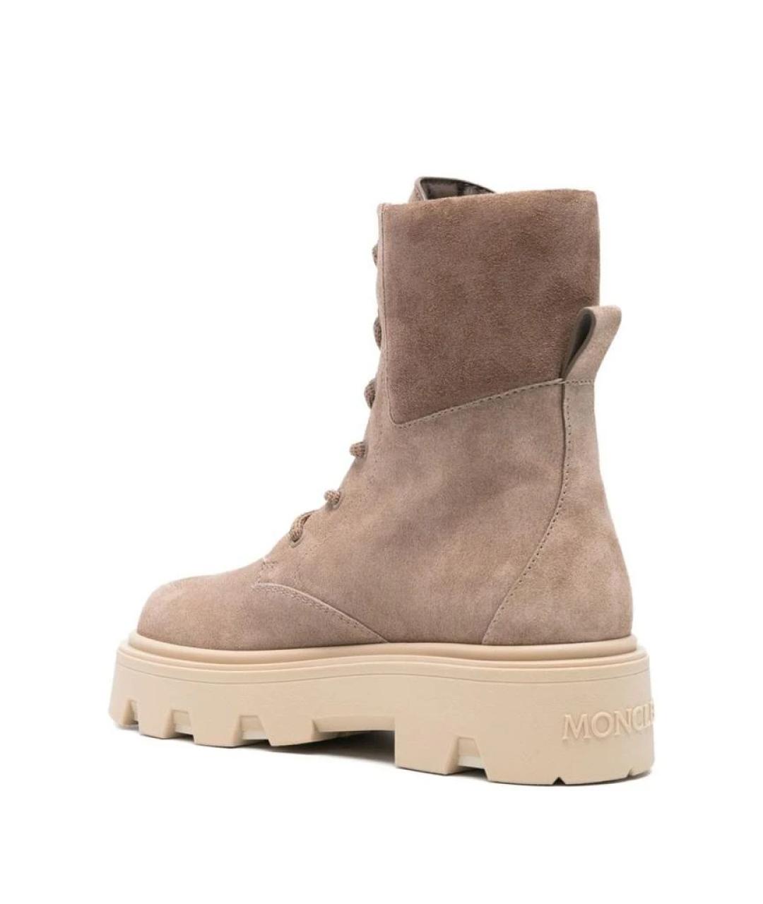 MONCLER Бежевые замшевые ботинки, фото 2