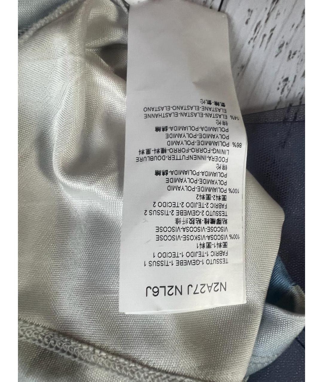 EMPORIO ARMANI Голубое вискозное коктейльное платье, фото 7