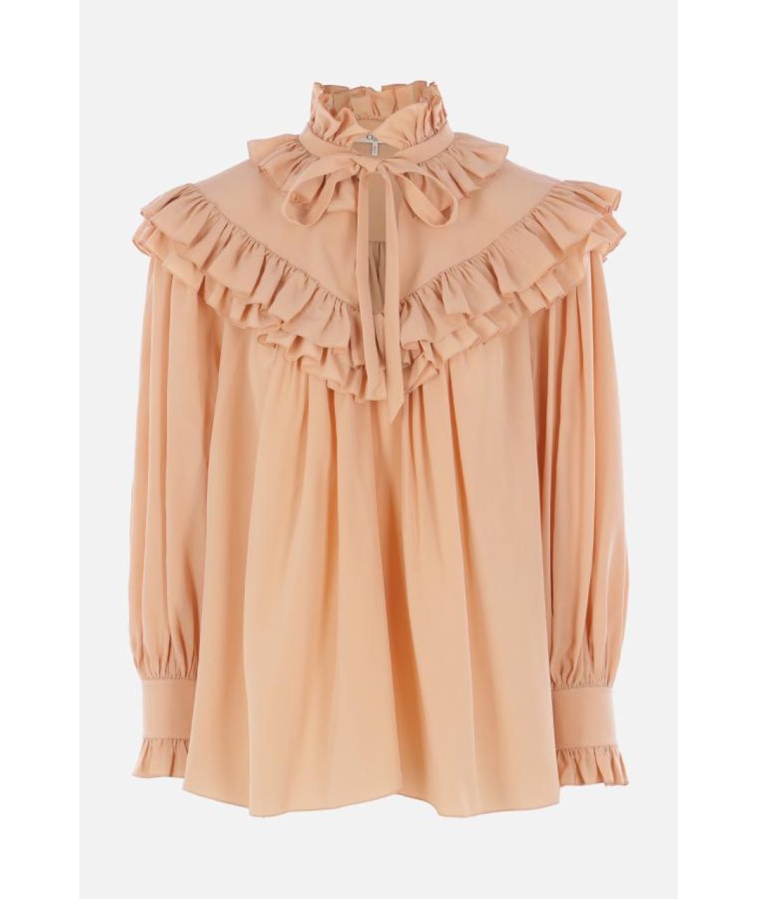 CHLOE Розовая шелковая блузы, фото 3