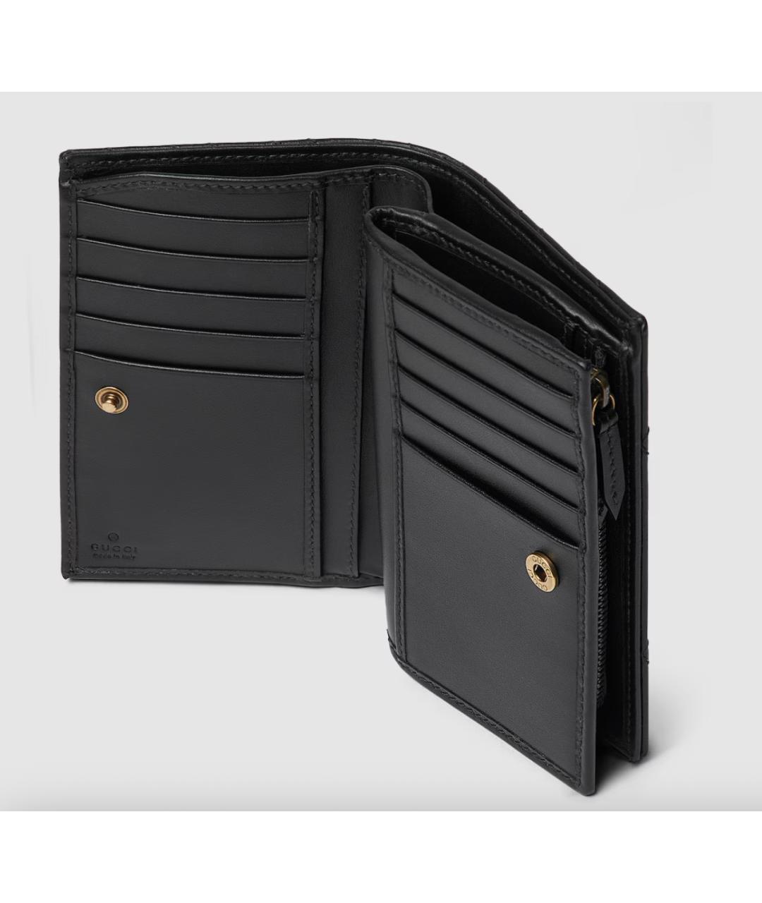 GUCCI Черный кожаный кошелек, фото 4