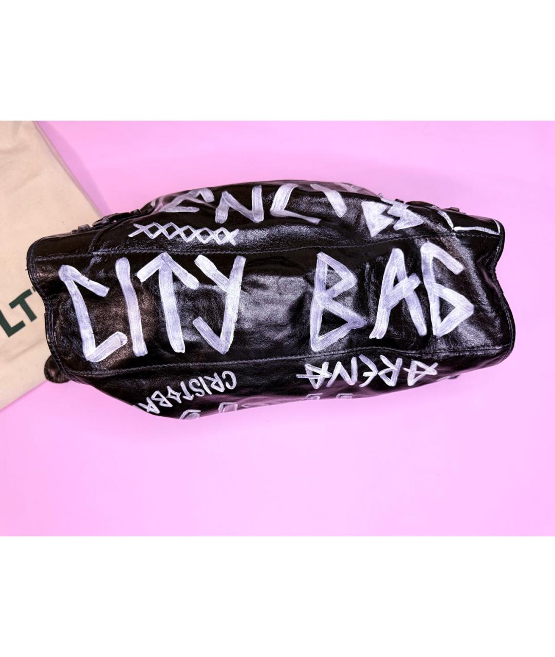 BALENCIAGA Черная кожаная сумка через плечо, фото 3