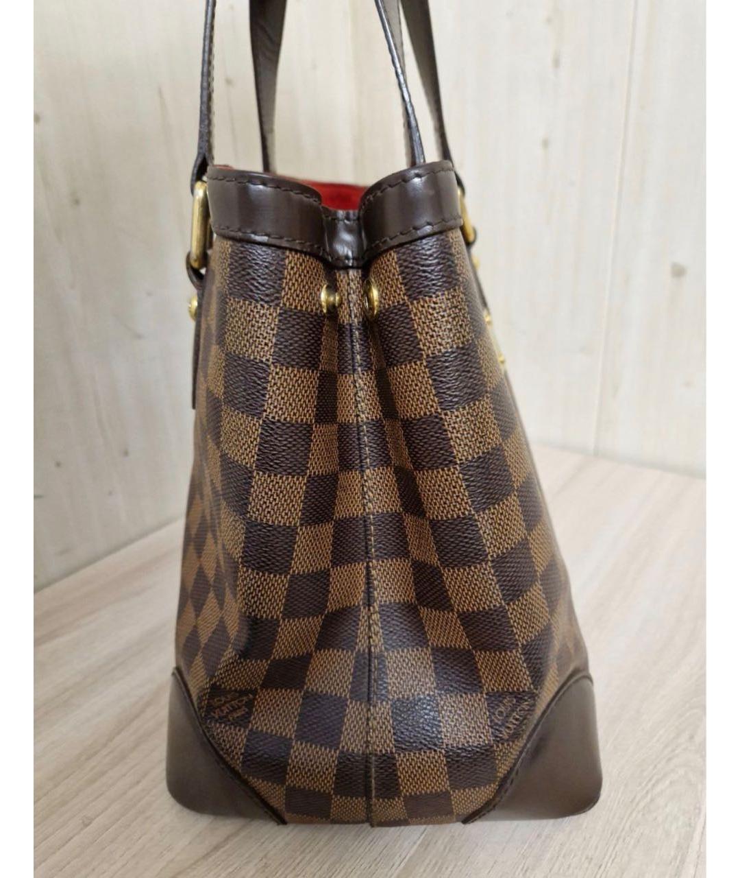 LOUIS VUITTON Коричневая кожаная сумка тоут, фото 3
