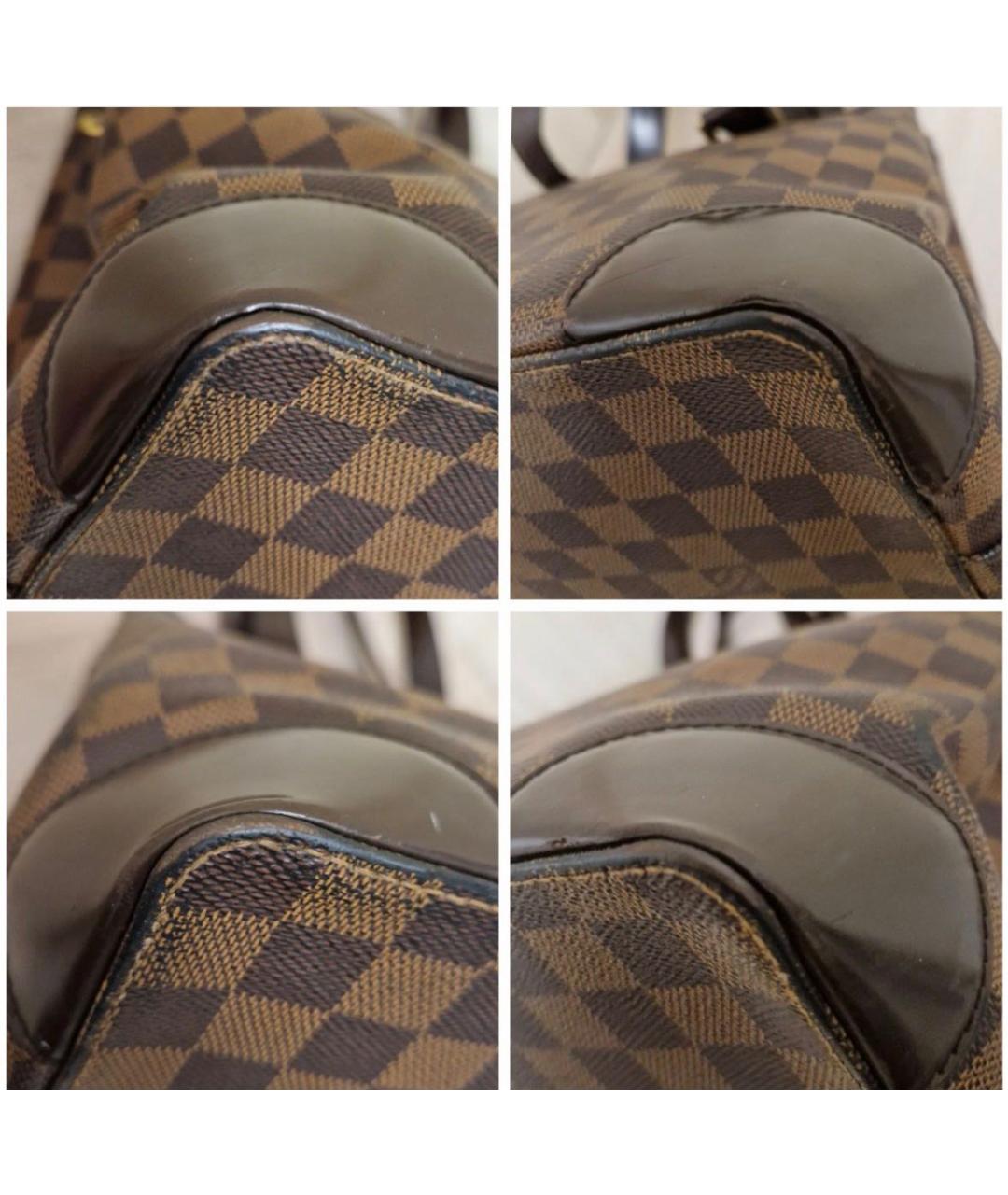 LOUIS VUITTON Коричневая кожаная сумка тоут, фото 8