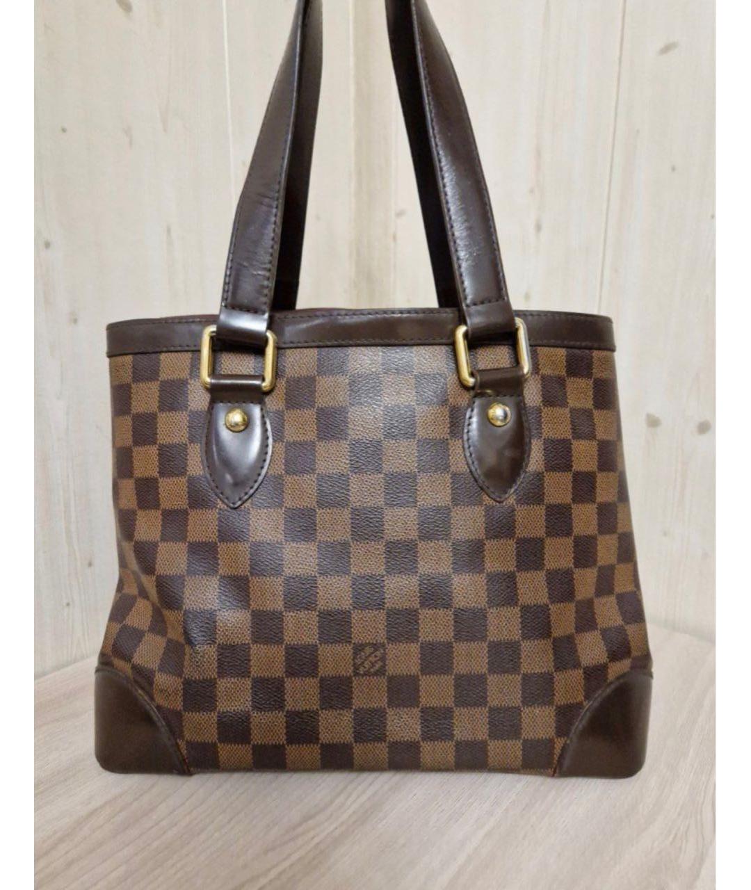 LOUIS VUITTON Коричневая кожаная сумка тоут, фото 2