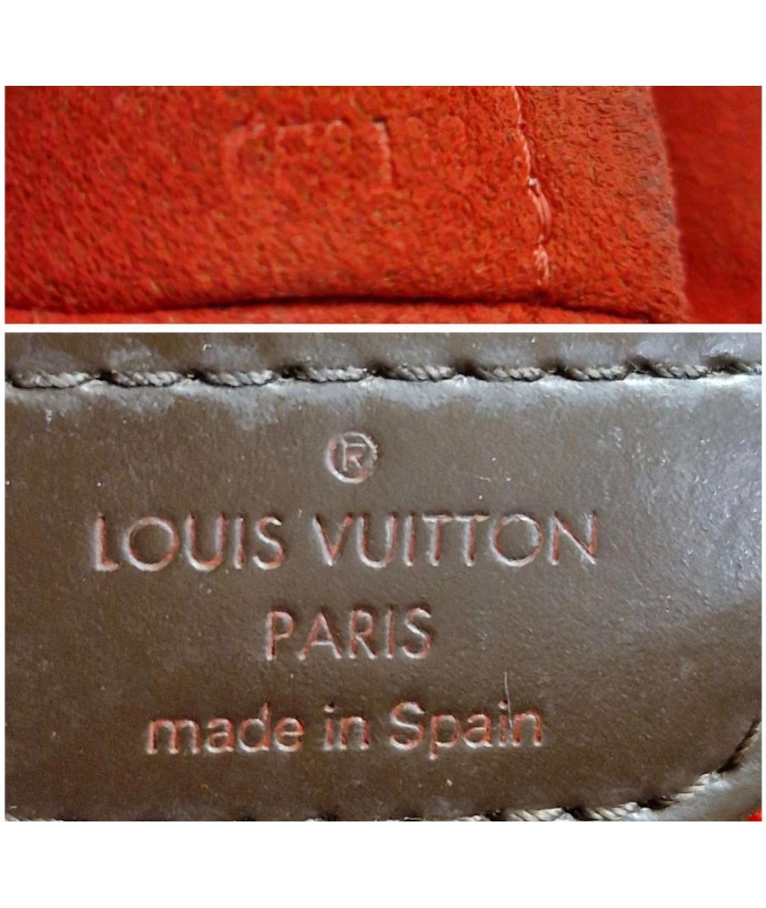 LOUIS VUITTON Коричневая кожаная сумка тоут, фото 7