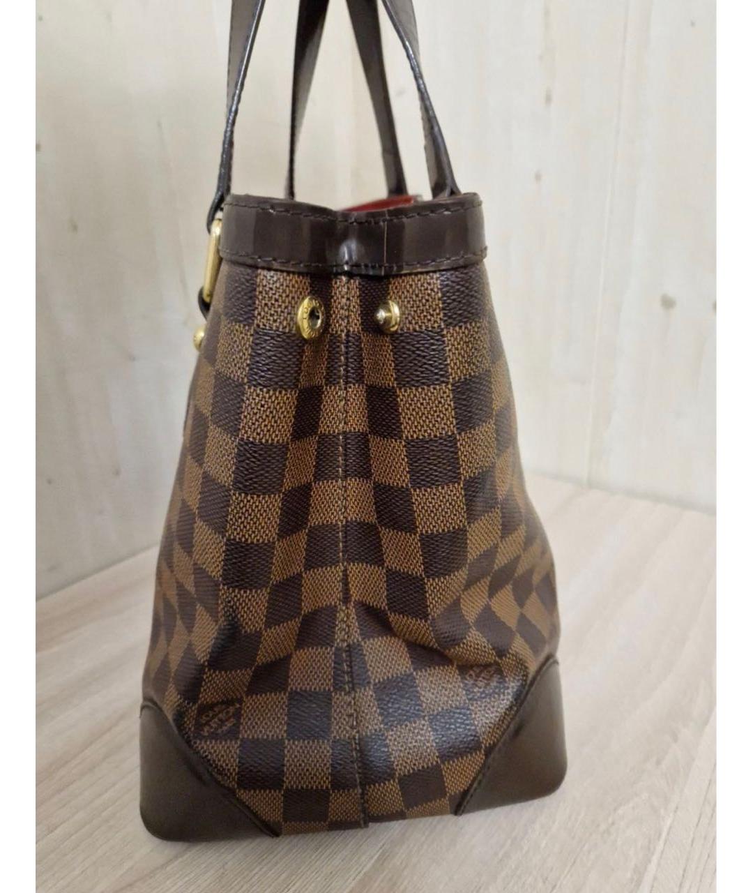 LOUIS VUITTON Коричневая кожаная сумка тоут, фото 4