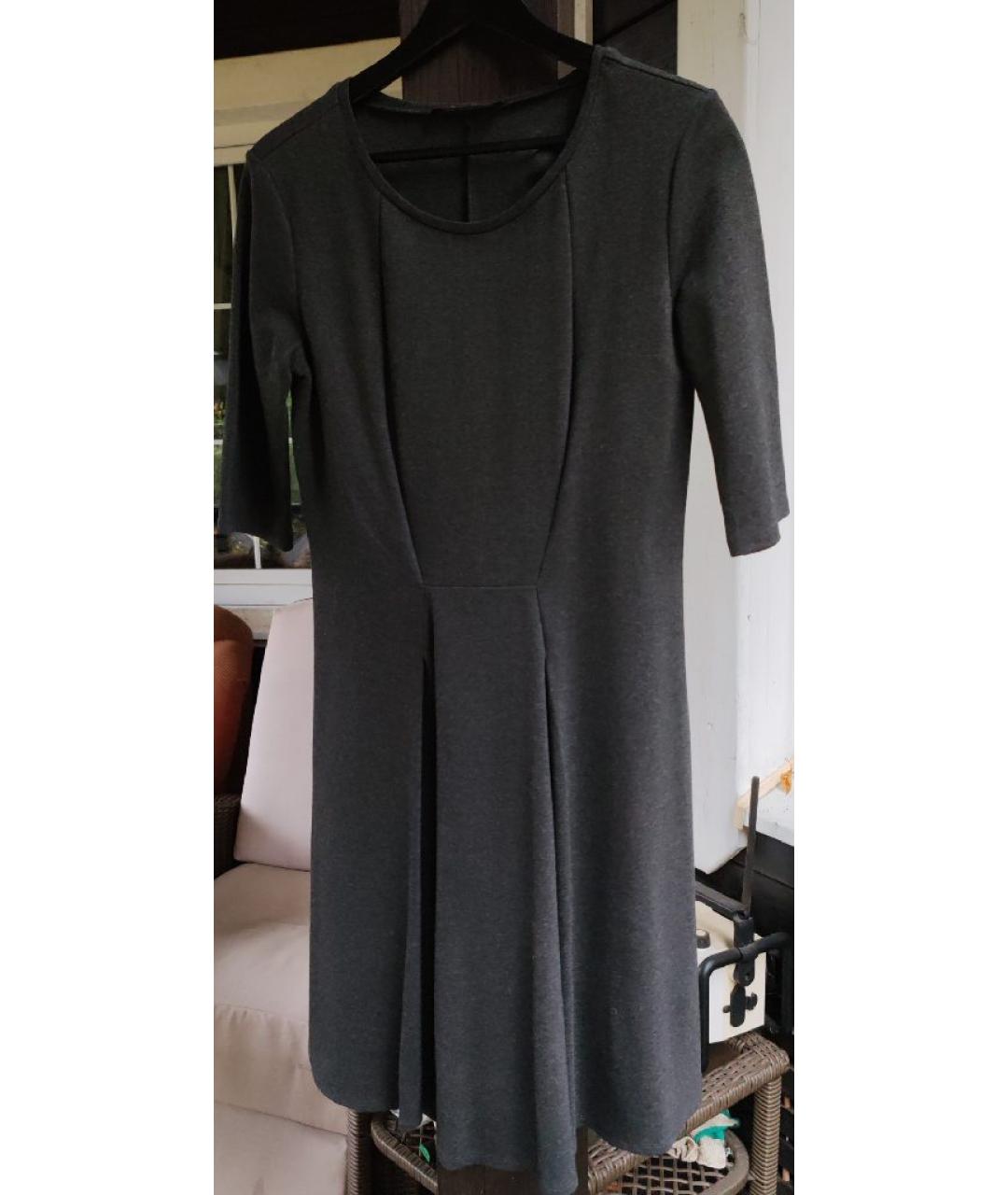 WEEKEND MAX MARA Антрацитовое вискозное повседневное платье, фото 2