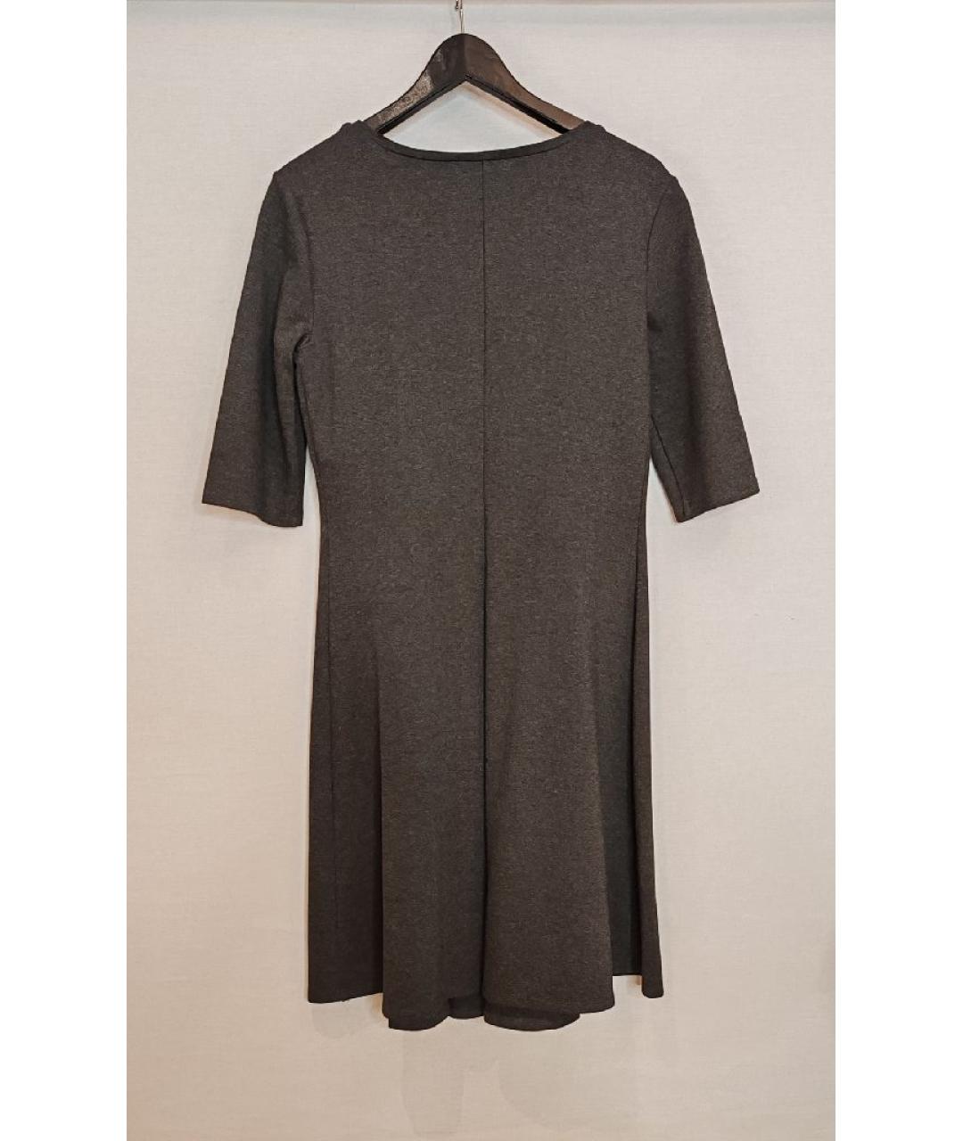 WEEKEND MAX MARA Антрацитовое вискозное повседневное платье, фото 3