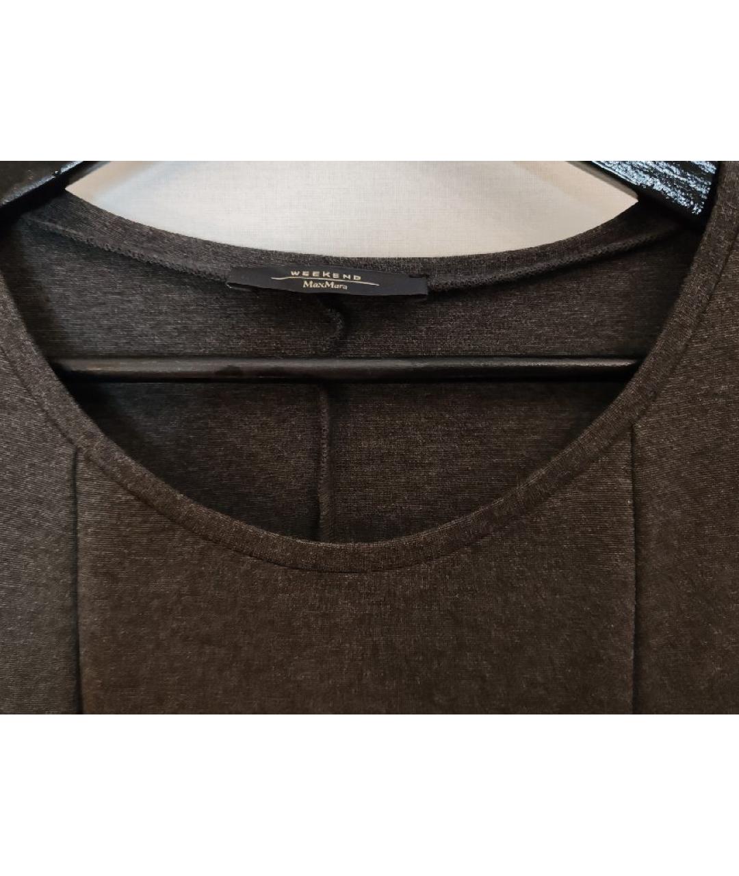WEEKEND MAX MARA Антрацитовое вискозное повседневное платье, фото 5