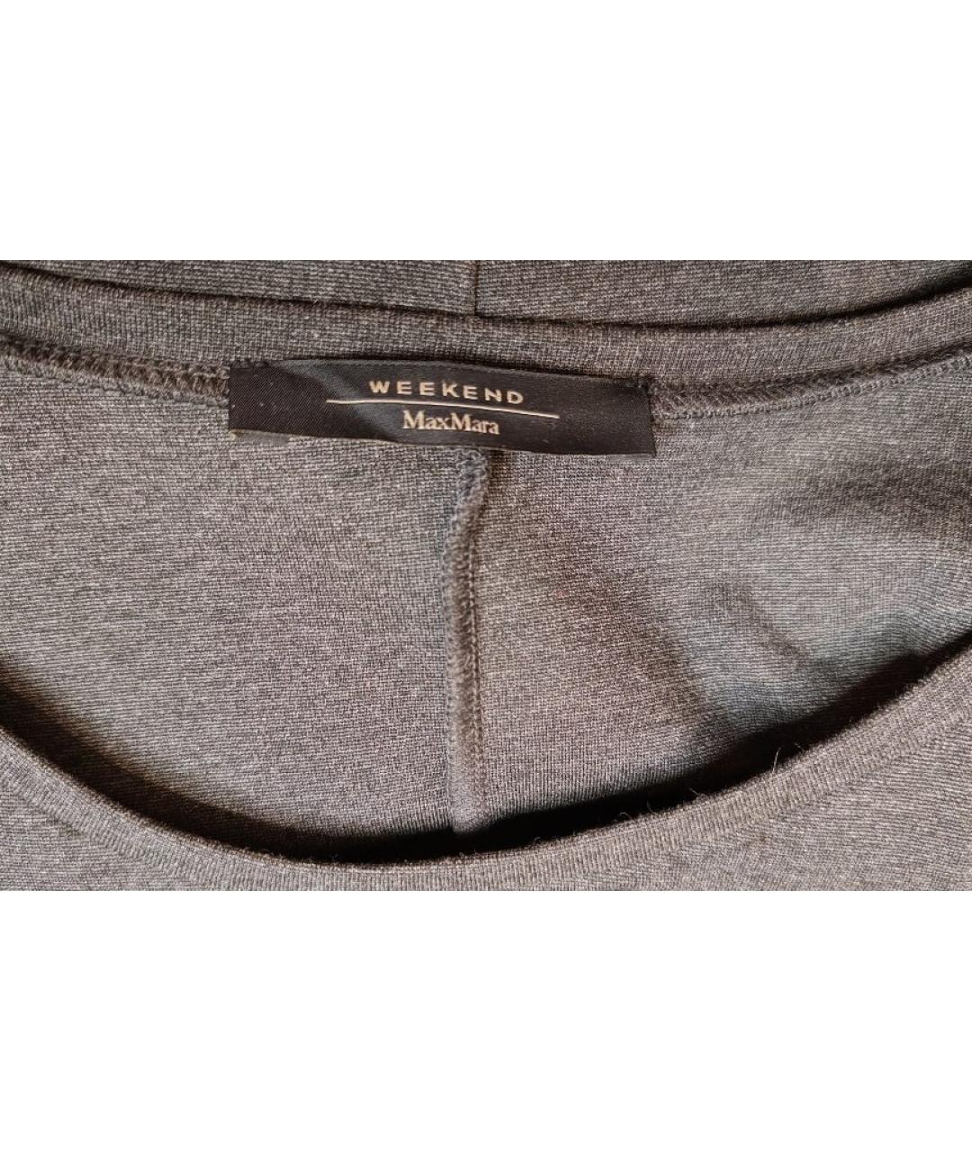 WEEKEND MAX MARA Антрацитовое вискозное повседневное платье, фото 6
