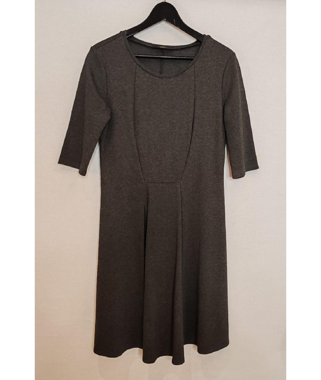 WEEKEND MAX MARA Антрацитовое вискозное повседневное платье, фото 9