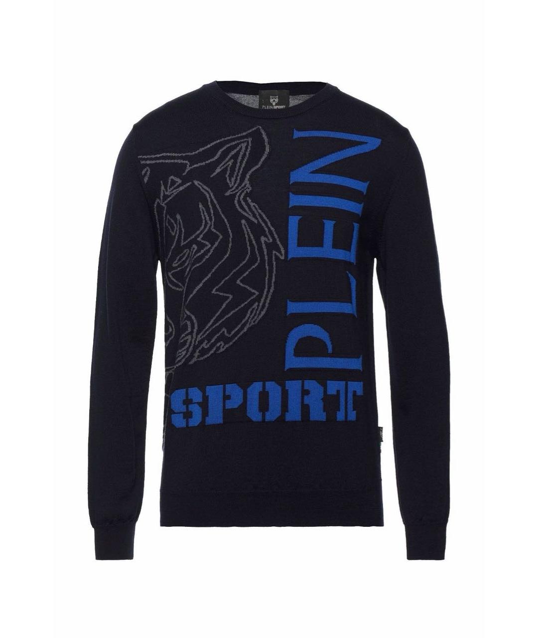 PLEIN SPORT Темно-синий шерстяной джемпер / свитер, фото 1