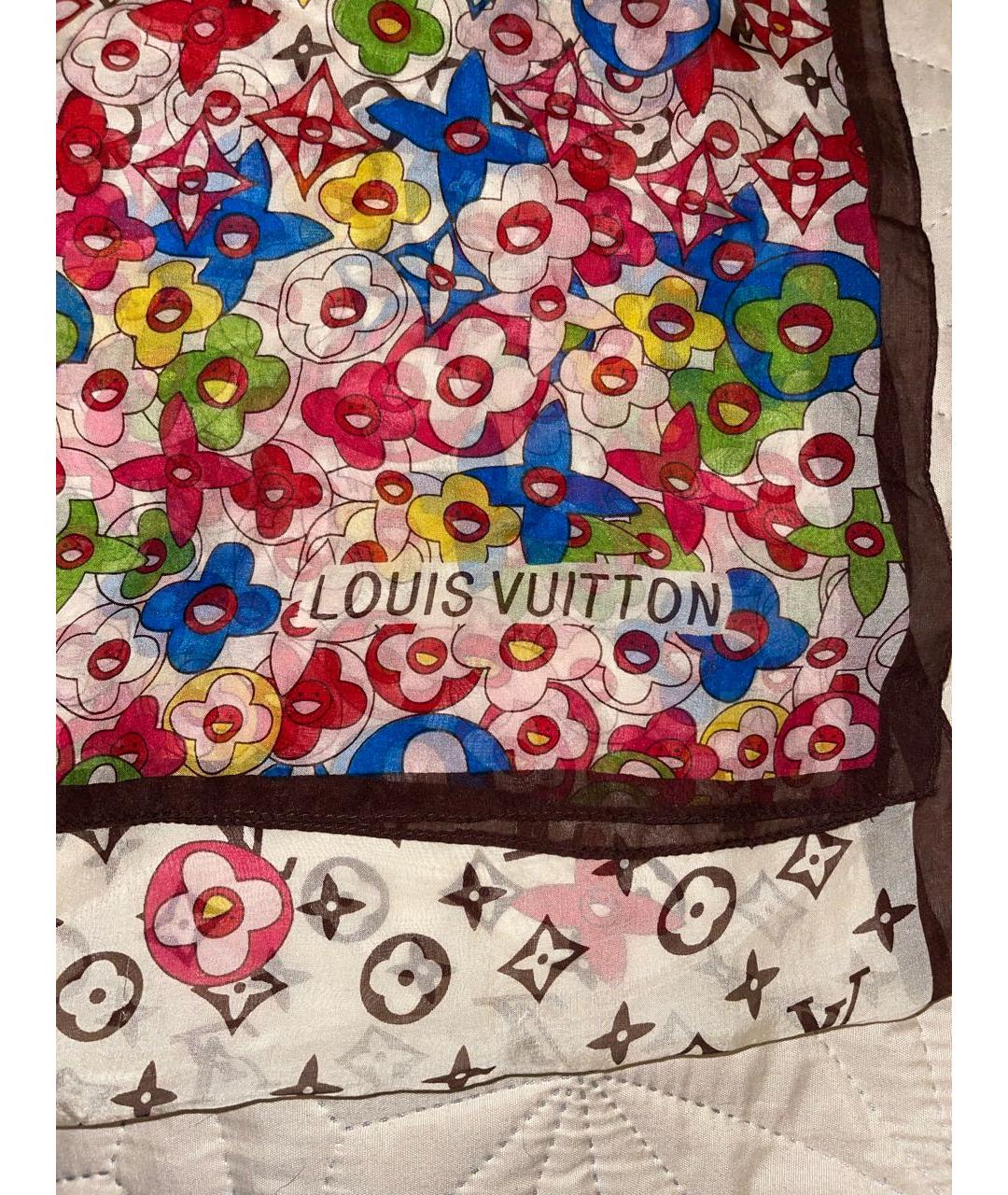 LOUIS VUITTON Мульти шелковый шарф, фото 3