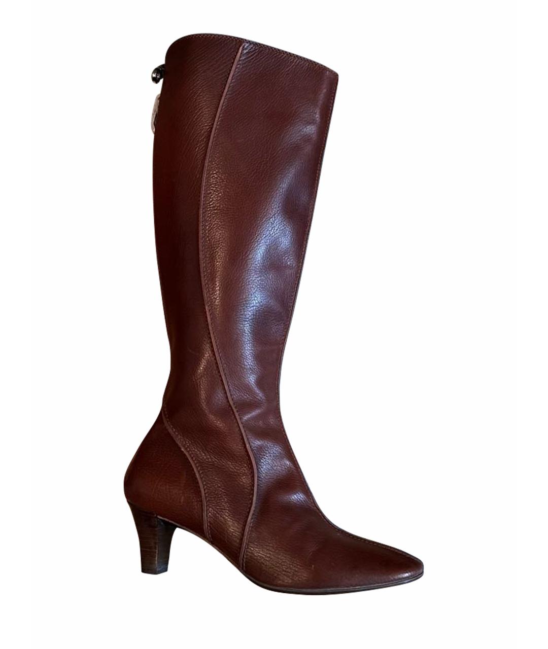 FERRAGAMO Коричневые кожаные сапоги, фото 1