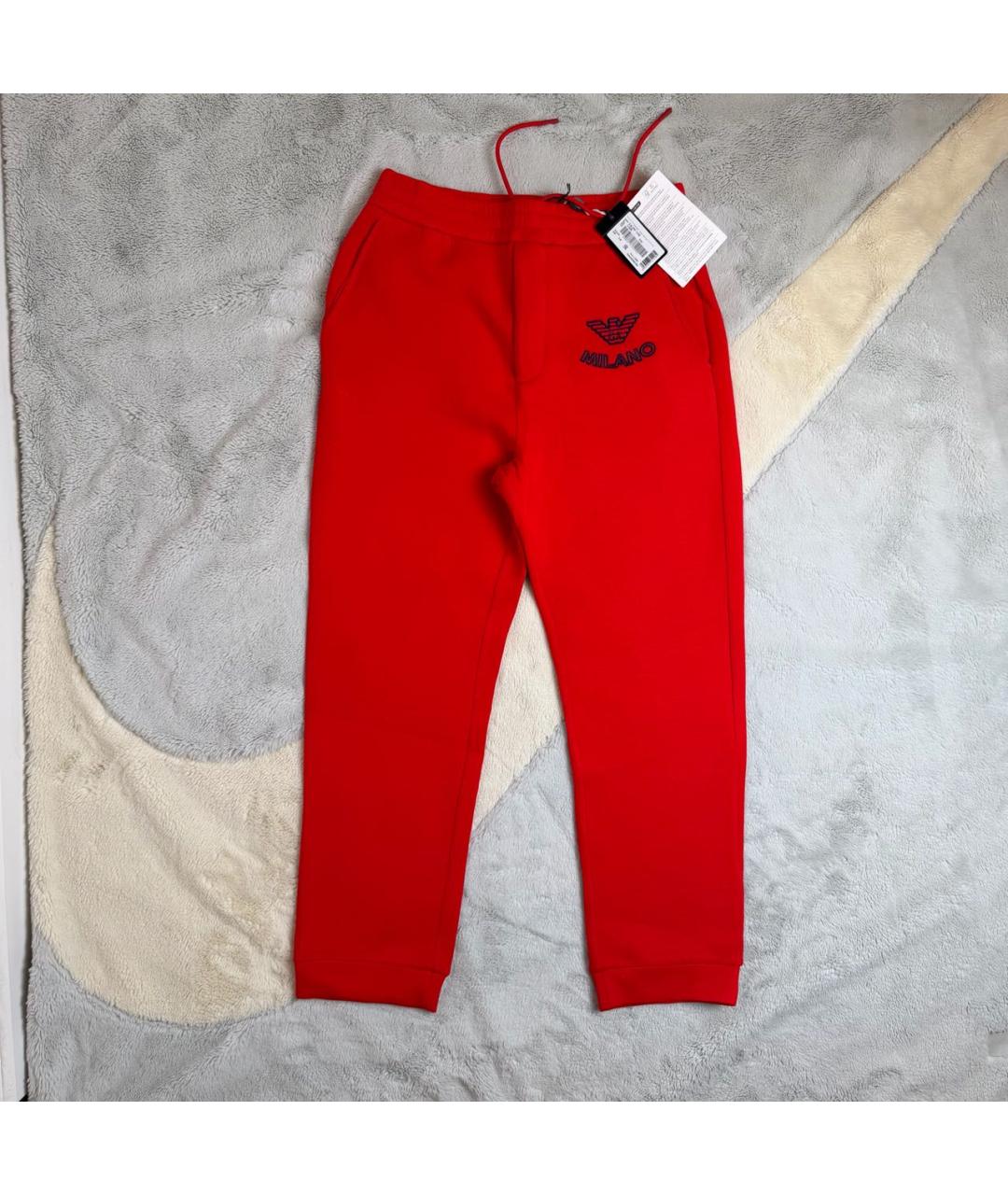 EMPORIO ARMANI Красные вискозные повседневные брюки, фото 2
