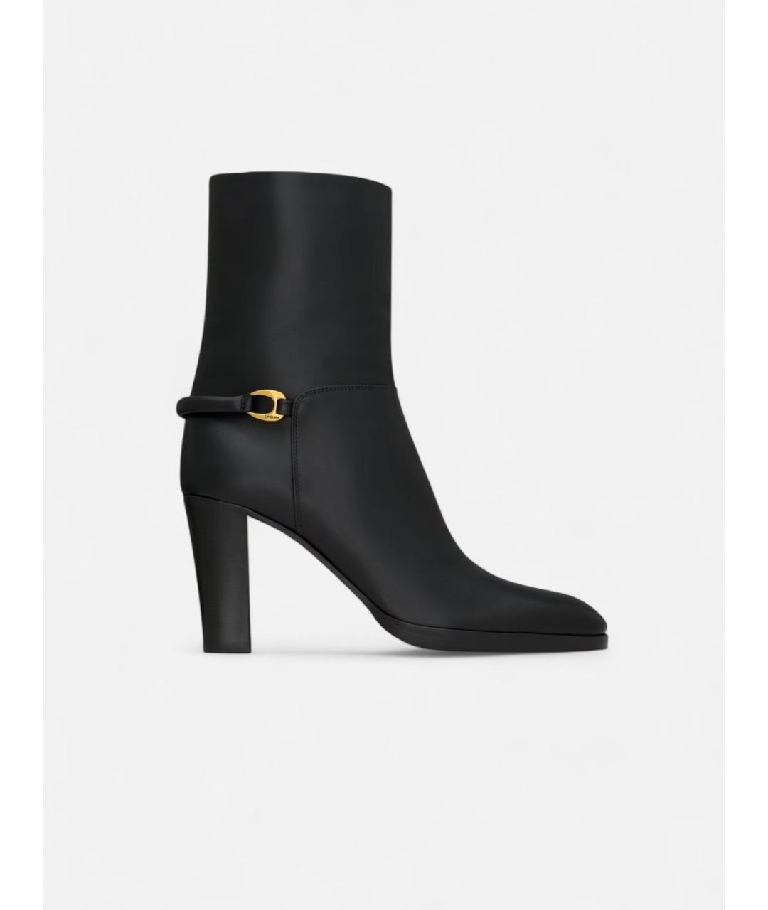SAINT LAURENT Черные кожаные ботильоны, фото 3