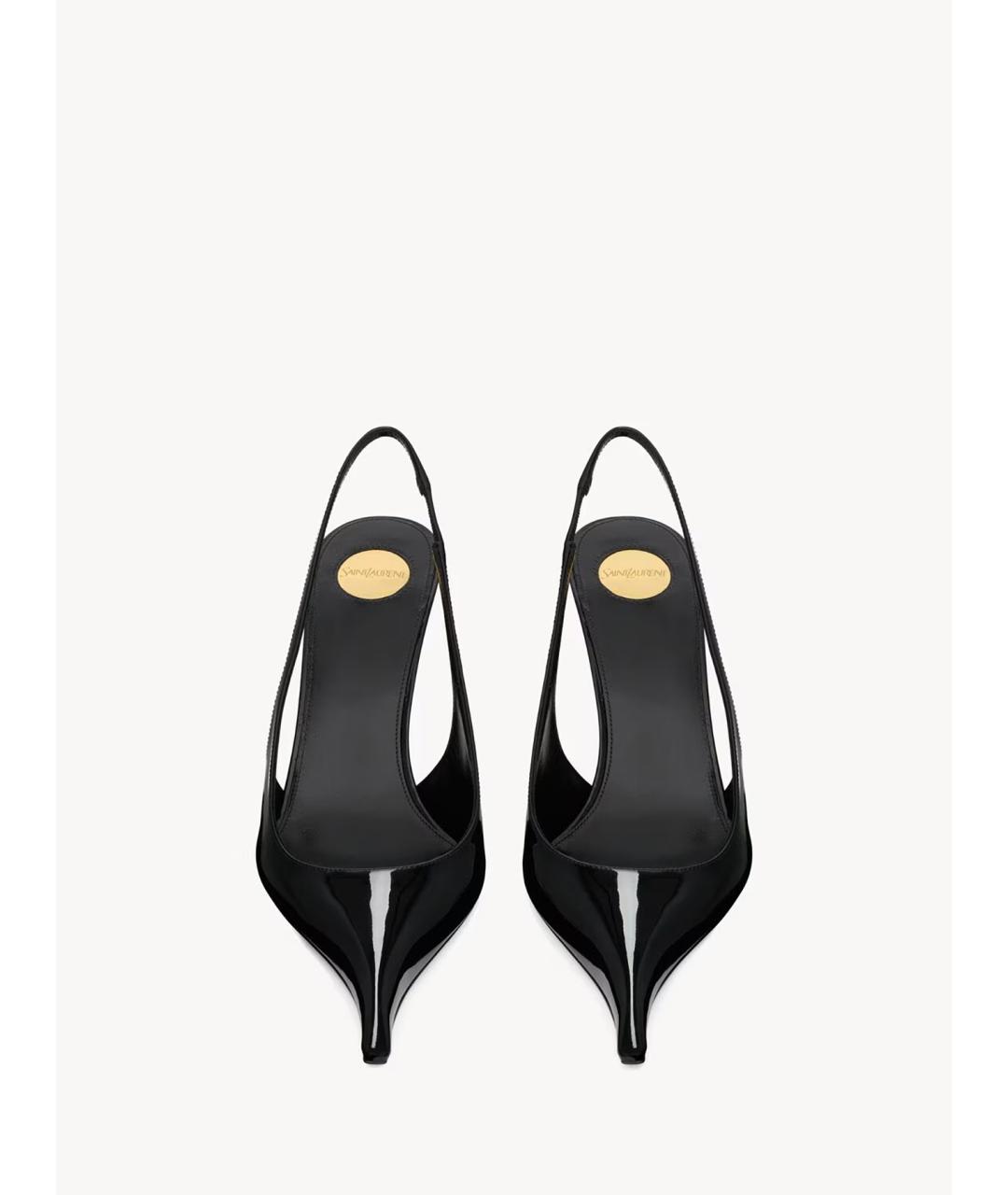 SAINT LAURENT Черные туфли из лакированной кожи, фото 2