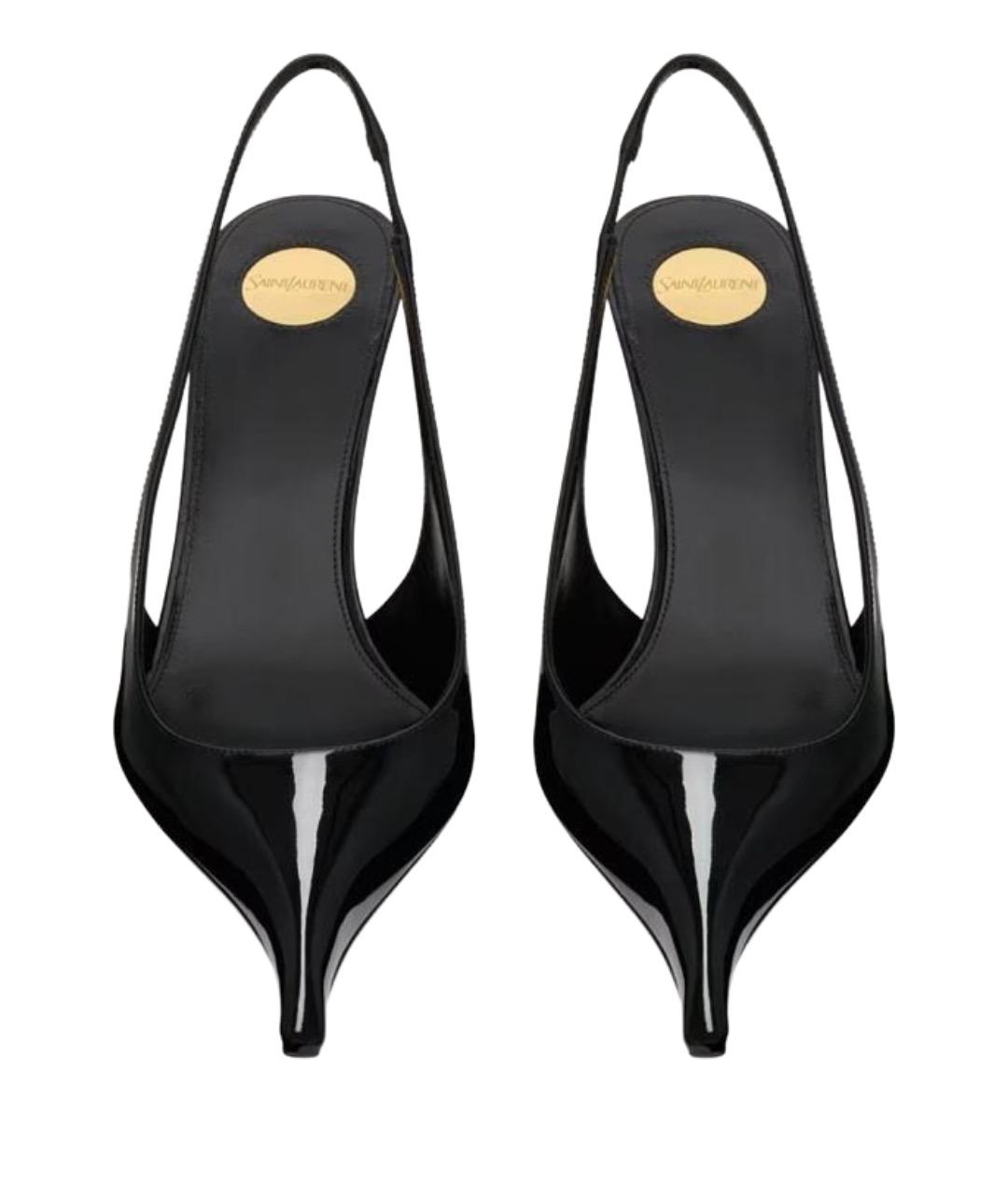 SAINT LAURENT Черные туфли из лакированной кожи, фото 2