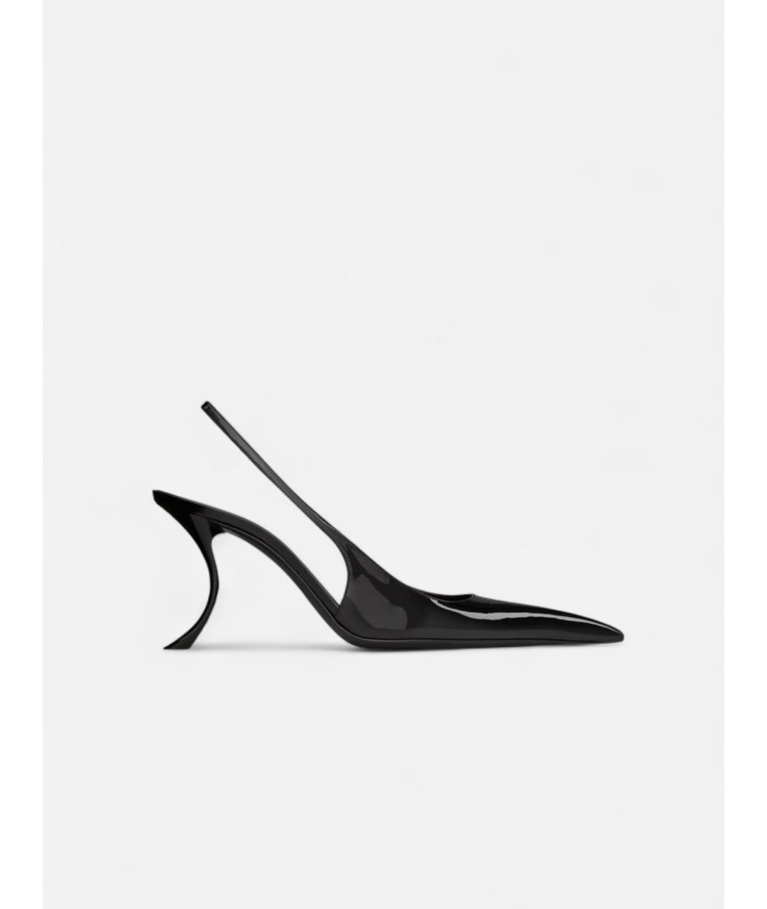 SAINT LAURENT Черные туфли из лакированной кожи, фото 5