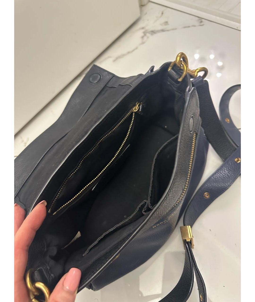 MARC JACOBS Темно-синяя кожаная сумка через плечо, фото 5