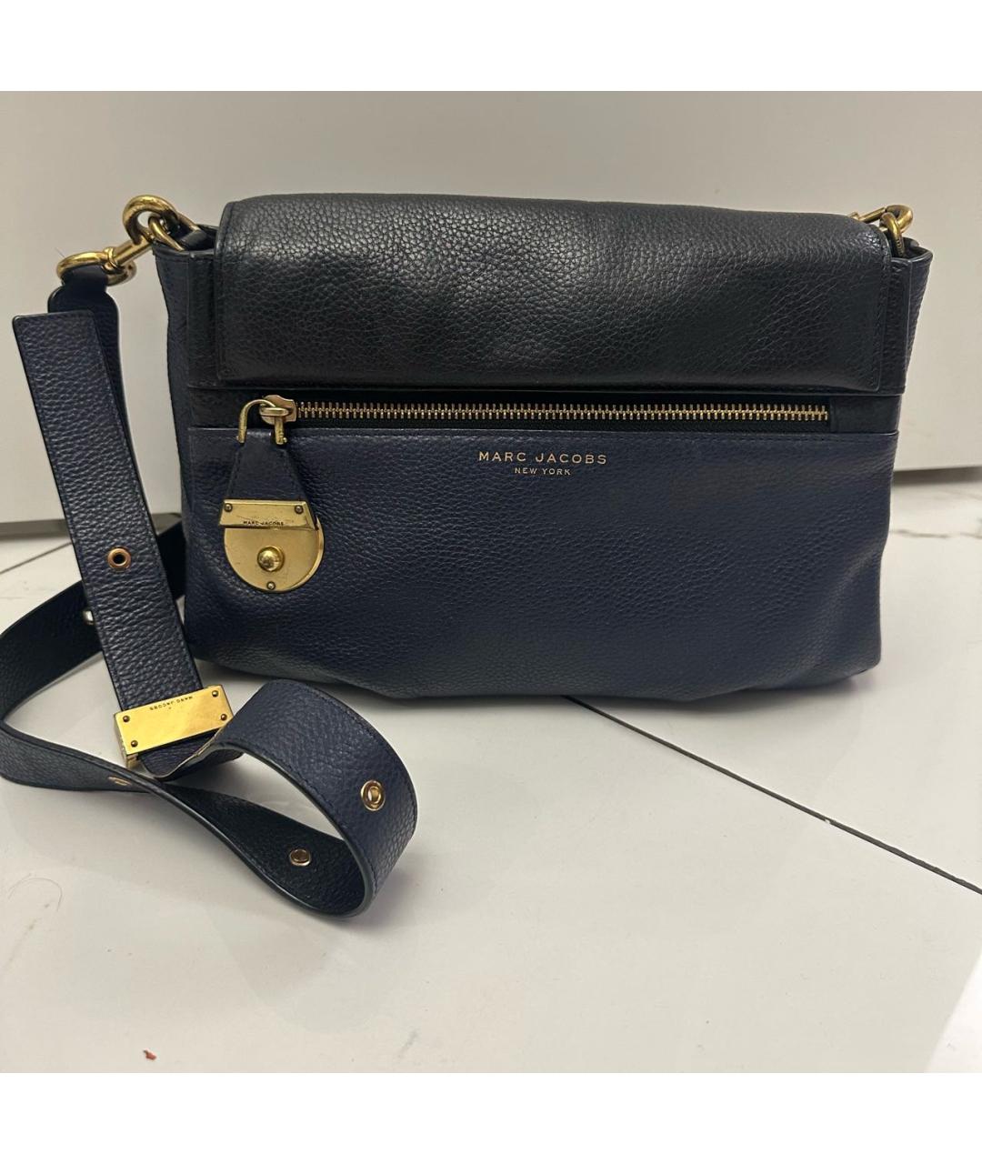 MARC JACOBS Темно-синяя кожаная сумка через плечо, фото 8