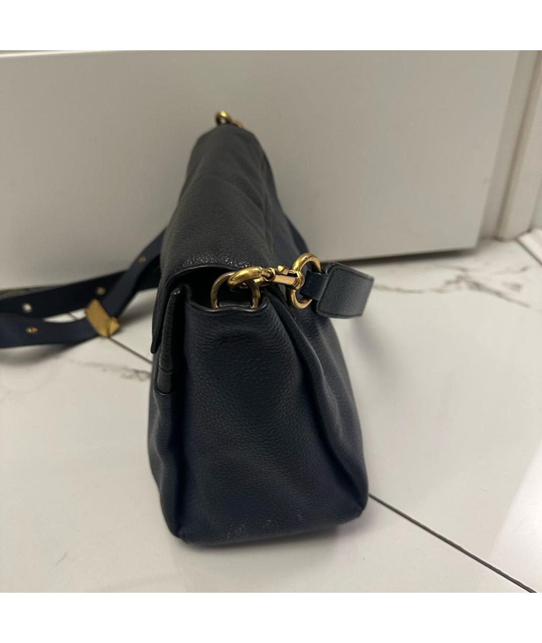 MARC JACOBS Темно-синяя кожаная сумка через плечо, фото 3