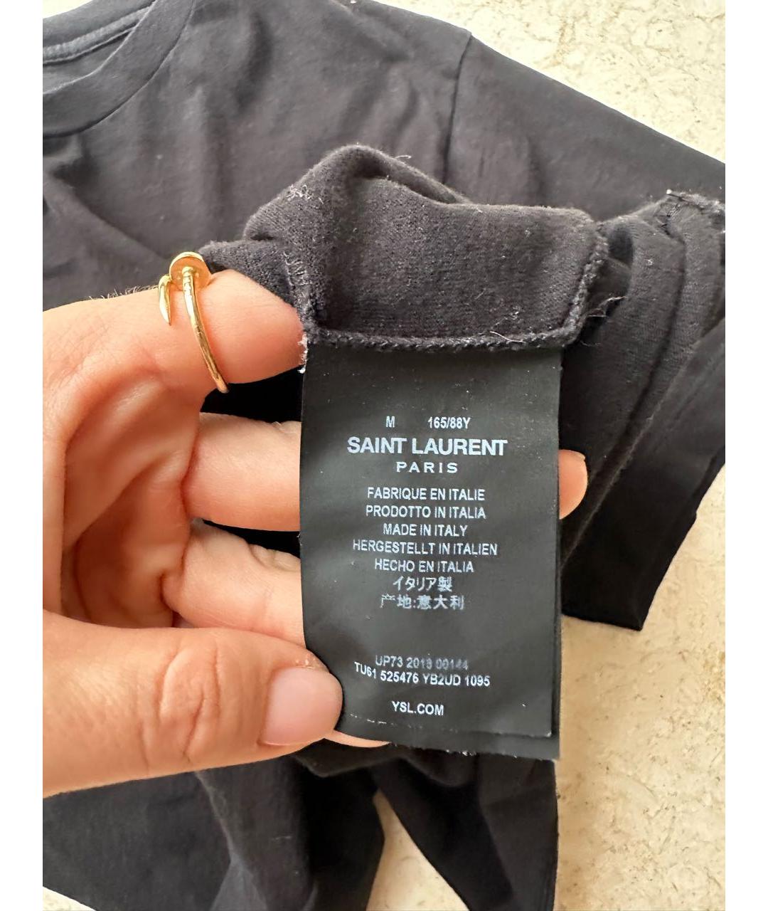 SAINT LAURENT Черная футболка, фото 3