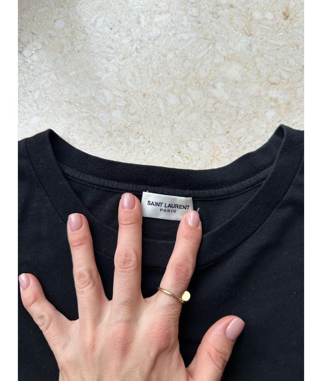 SAINT LAURENT Черная футболка, фото 2