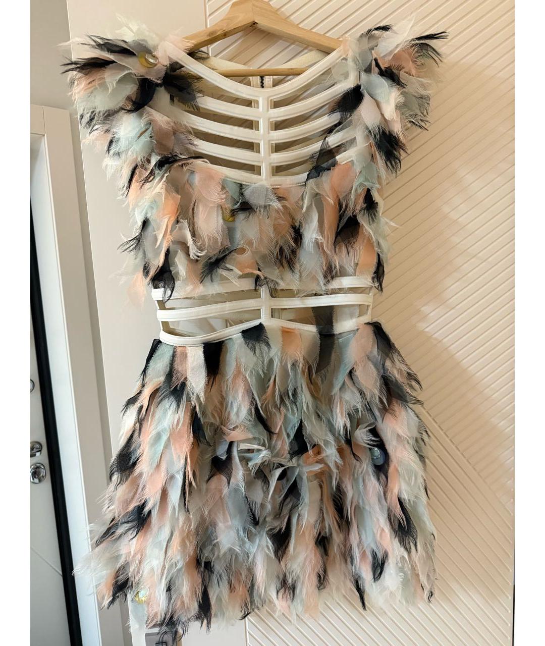 FENDI Мульти шелковое вечернее платье, фото 7