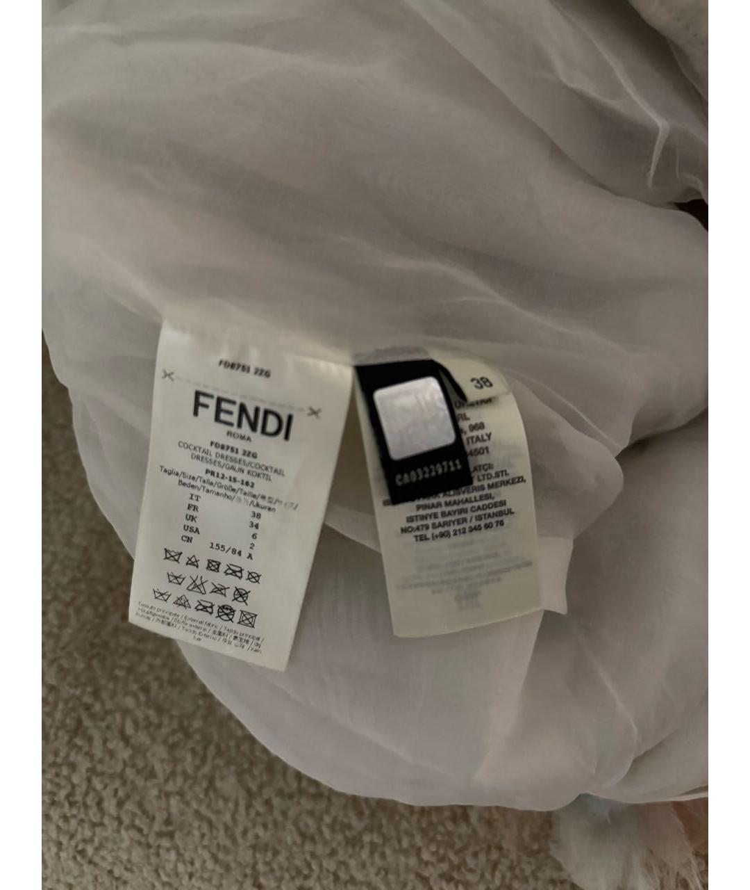 FENDI Мульти шелковое вечернее платье, фото 5