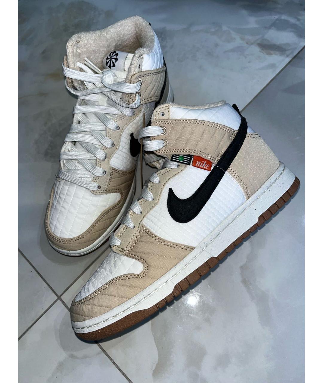 NIKE Бежевые высокие кроссовки / кеды, фото 3