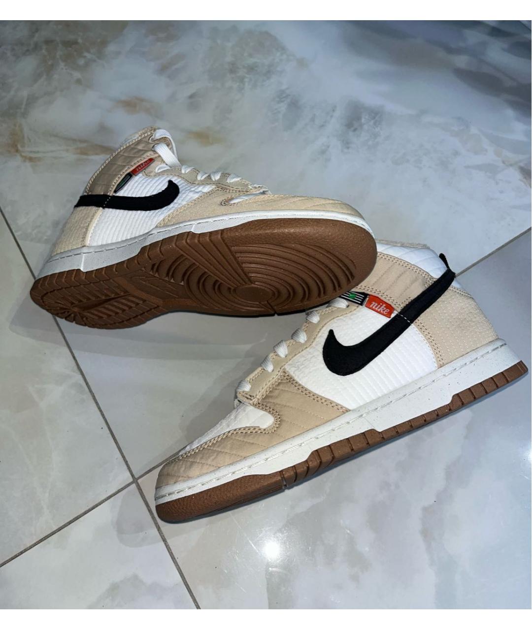 NIKE Бежевые высокие кроссовки / кеды, фото 4