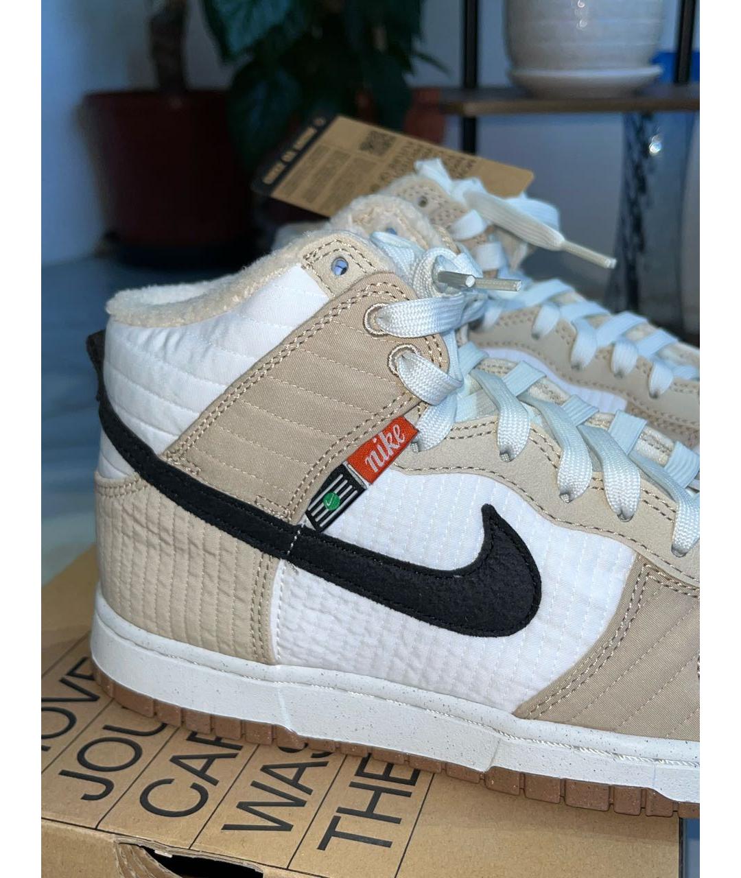 NIKE Бежевые высокие кроссовки / кеды, фото 6