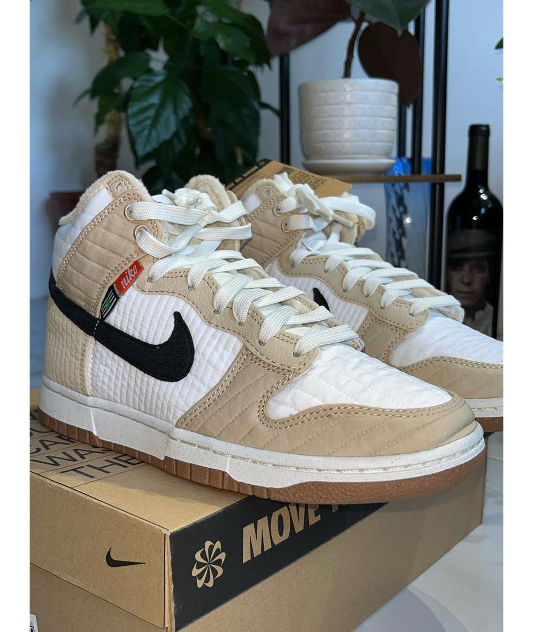 NIKE Бежевые высокие кроссовки / кеды, фото 2