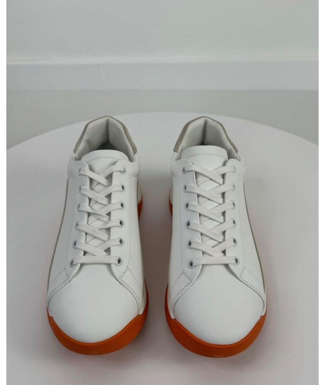 SPORTMAX Белые кожаные кроссовки, фото 2