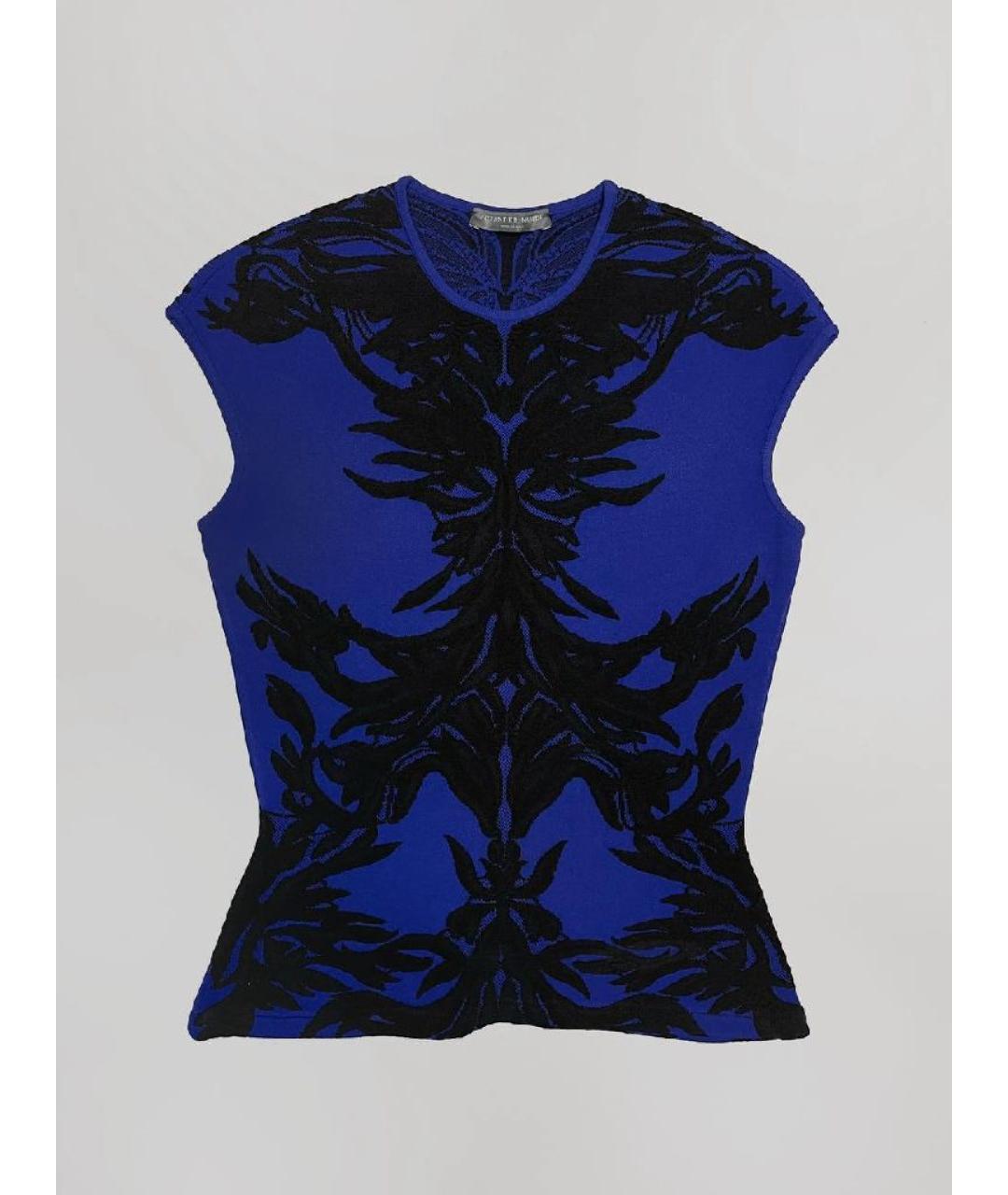 ALEXANDER MCQUEEN Синяя вискозная майка, фото 5