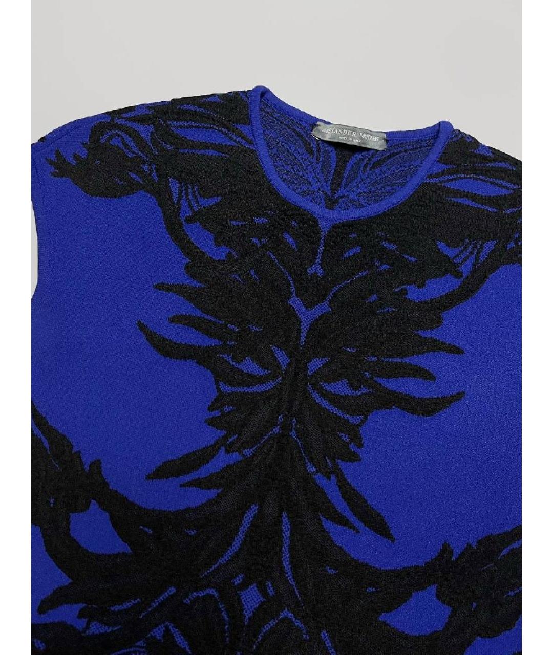 ALEXANDER MCQUEEN Синяя вискозная майка, фото 2