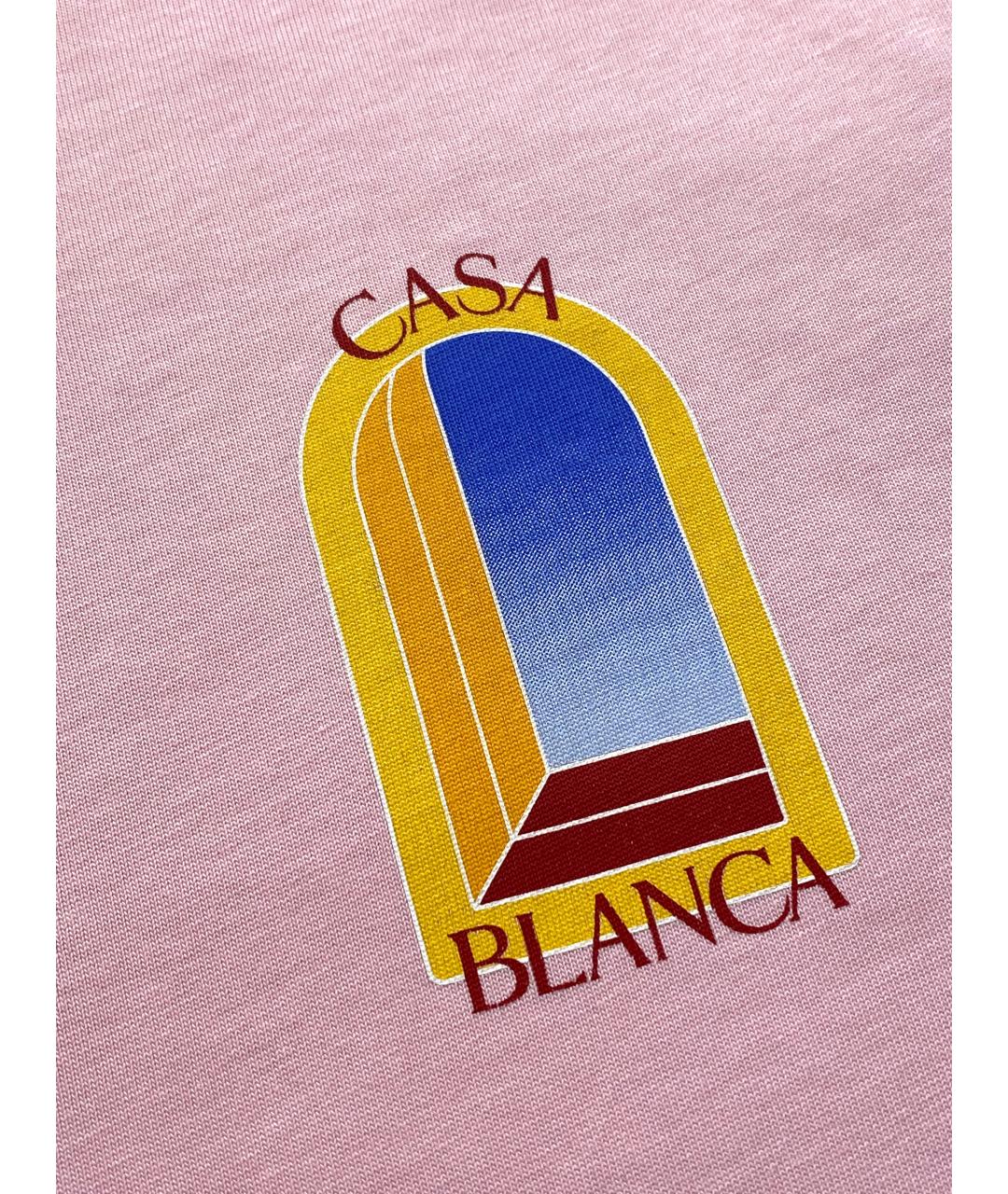 CASABLANCA Розовая хлопковая футболка, фото 5