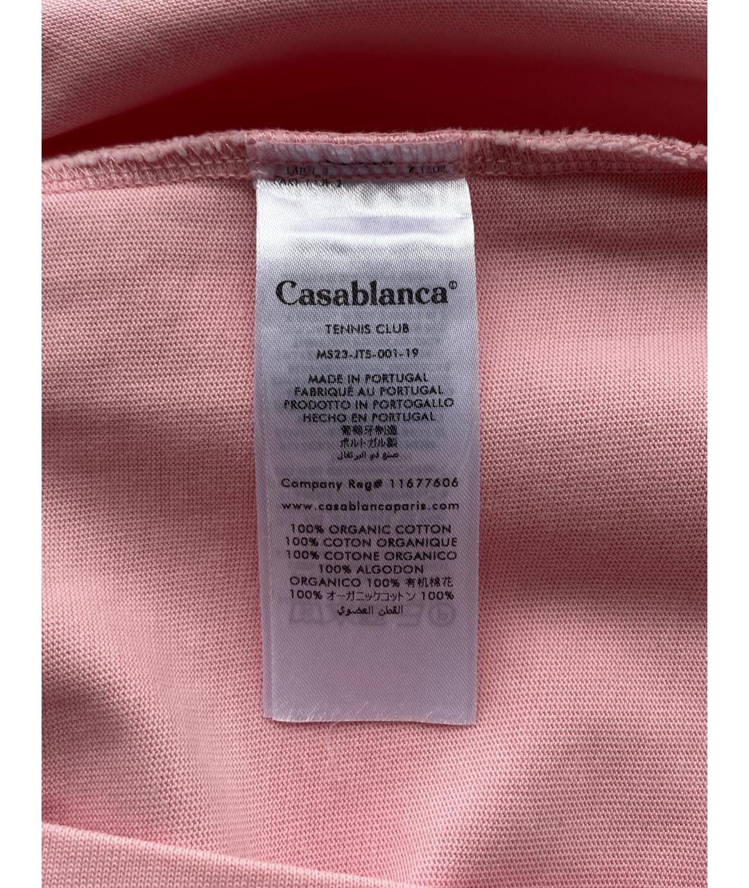 CASABLANCA Розовая хлопковая футболка, фото 7
